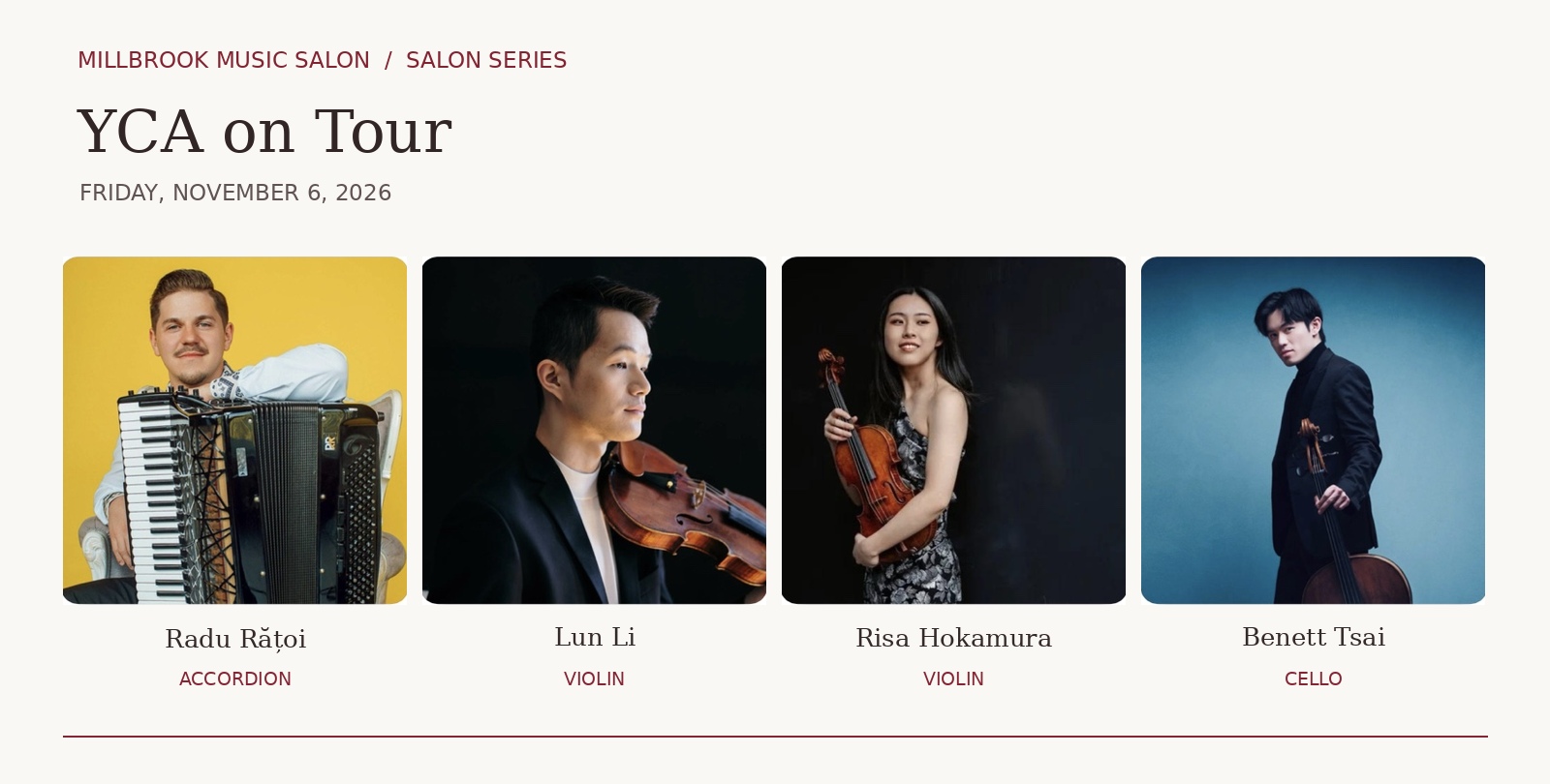 Salon Series - YCA on Tour